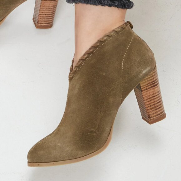 NEW LH Suede Booties With Leather Lining Taupe for women 264mn - Picture 4 of 7